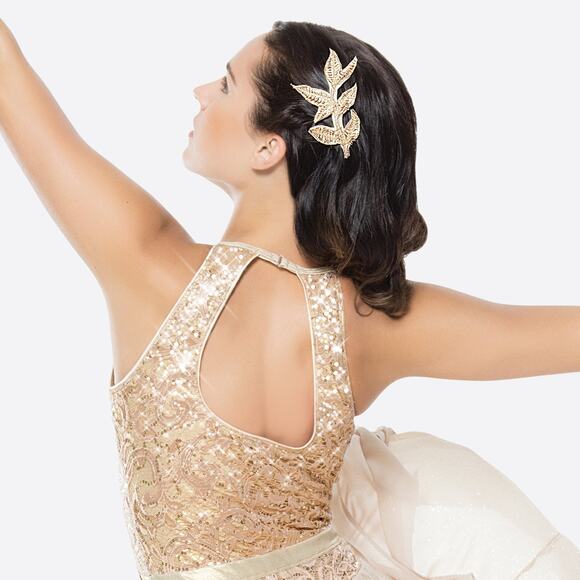 Dance Costume Revolution RC19699 Large Child Gold Skirt Lyrical Sequin - Picture 2 of 2